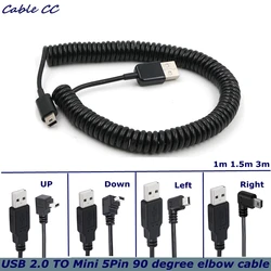 Cable USB 2.0 Macho a Mini 5 Pines Ángulo 90°
