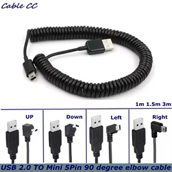 Cable USB 2.0 Macho a Mini 5 Pines Ángulo 90°