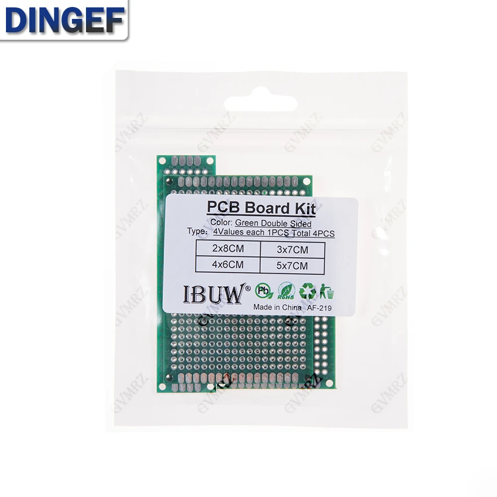 Placa prototipo PCB de tamaño surtido verde, 4 Uds., 2x8/3x7/4x6/5x7CM, placa de pruebas Universal para Arduino, KIT electrónico DIY 2*8 4*6 5*7 - imagen 3