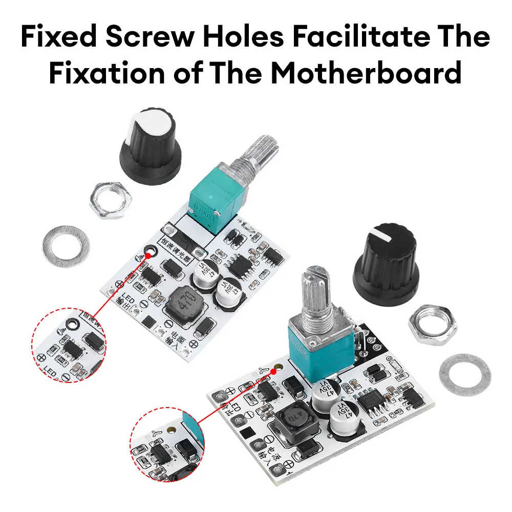 Módulo controlador de atenuación de corriente constante LED, 1,2 a, DC5-24V, ajuste de potenciómetro, iluminación de alta potencia CC, módulo de lámpara de mesa - imagen 4