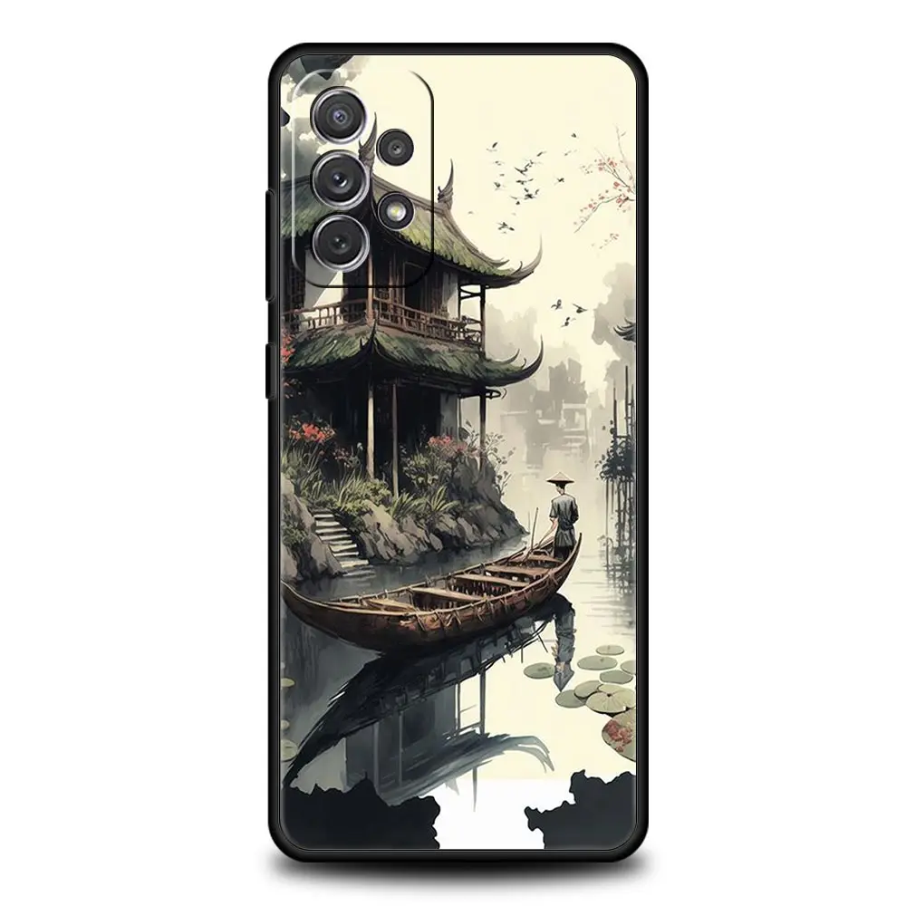 Funda de teléfono con paisaje japonés para Samsung, A51, A71, A21S, A12, A11, A15, A25, A31, A41, A32, A23, A33, A53, A73, A03S, A05S, A13, 5G, A72 - imagen 3