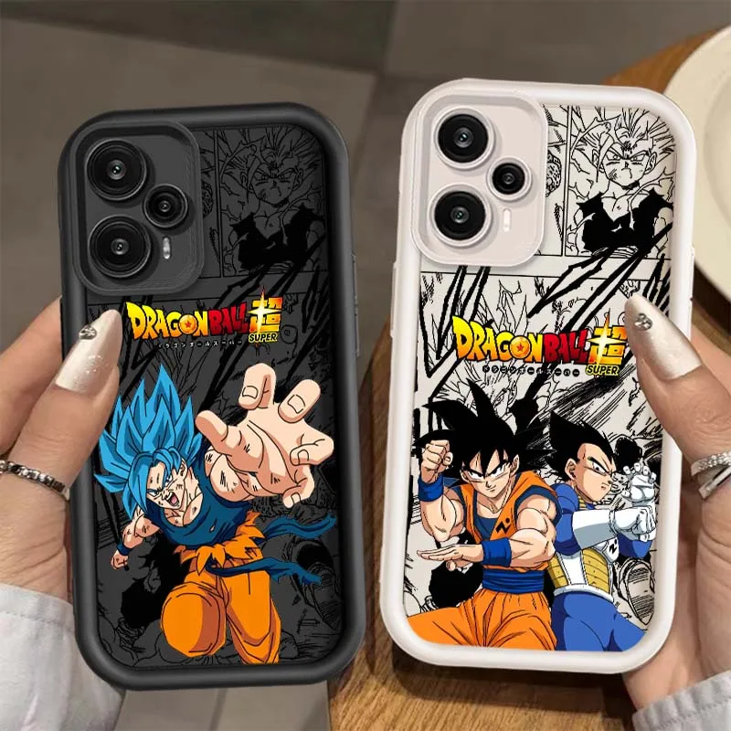 D-Dragon Ball Son Goku Vegeta para Xiaomi Poco X6 X5 X4 X3 F6 F5 F4 GT M6 M5 Pro Plus 5G Eye Ladder funda de teléfono