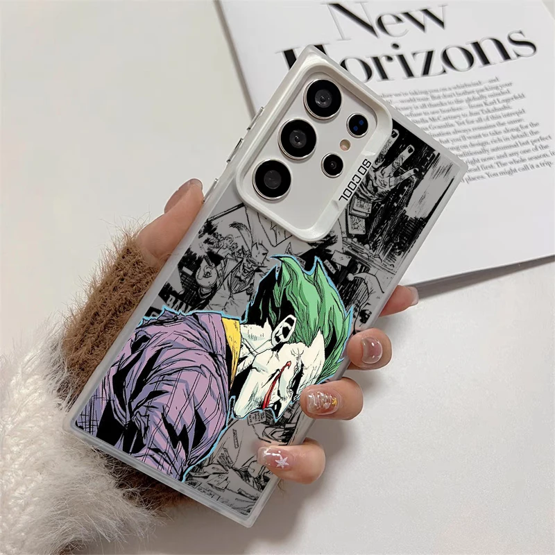 Marvel villano Joker para Samsung Galaxy S24 23 22 21 20 Ultra Plus A55 A54 A05S funda de teléfono plateada de color mate - imagen 5