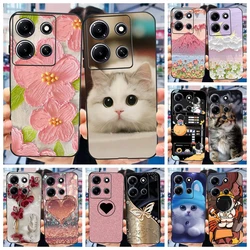 Funda pintada con diseño de gato y flores para Infinix Note 30i Note30 Pro, funda trasera de silicona suave TPU para Infinix Note 30 Pro Note30i, 2023