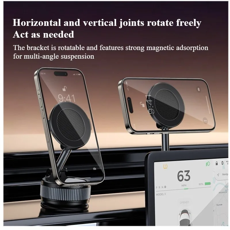 Soporte magnético multifuncional para teléfono de coche al vacío 360 ° Soporte de teléfono con ventosa de vacío de rotación para Iphone 16 15 14 Pro Max - imagen 3