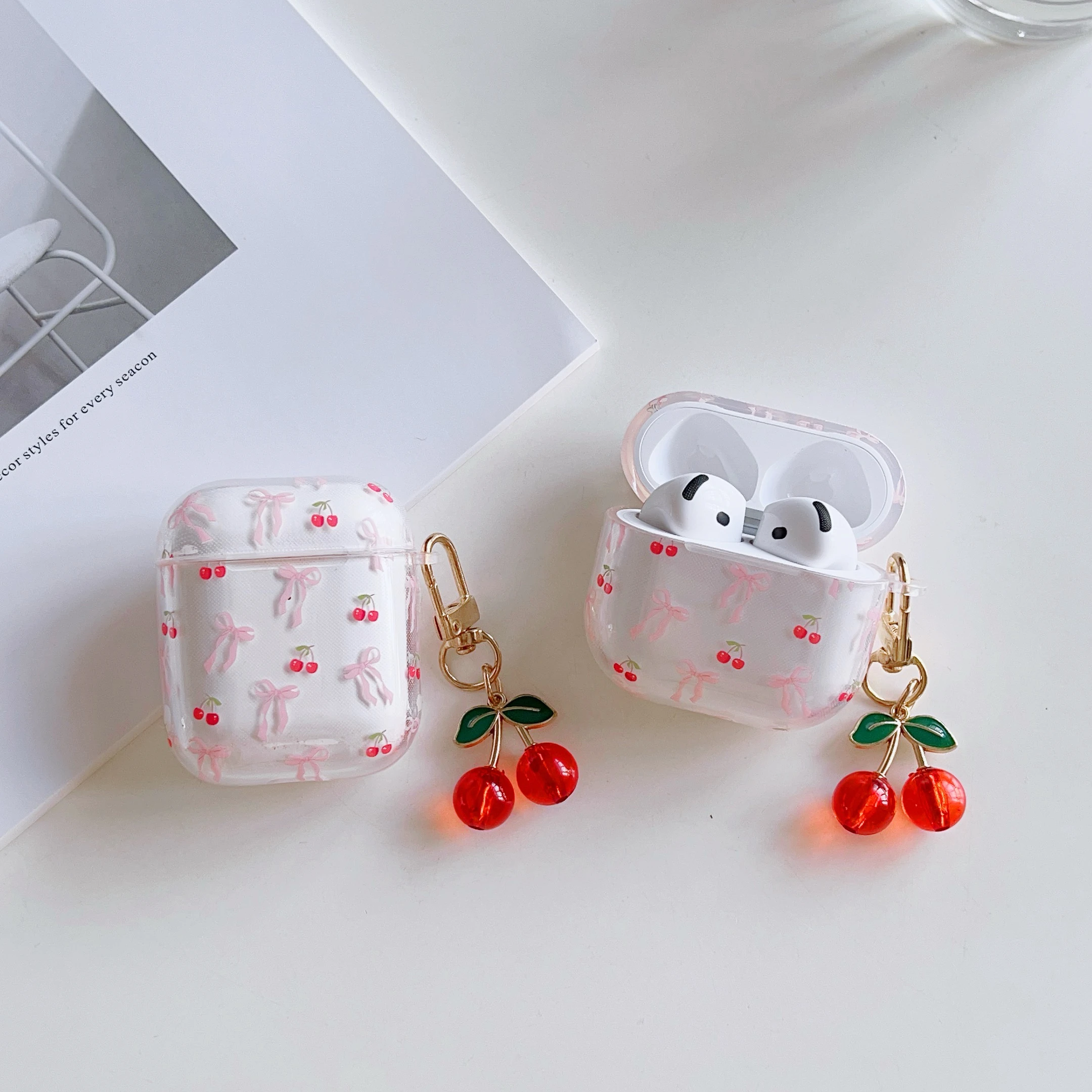 Cherry adecuado para AirPods 4 funda protectora AirPods PRO2th para Apple funda para auriculares inalámbricos Bluetooth funda para auriculares - imagen 4