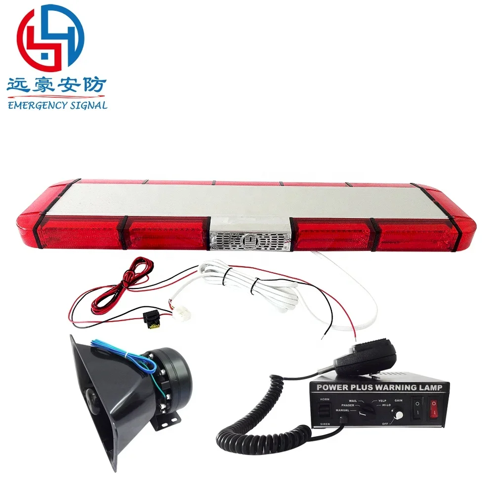 YUANHAO Barras de luz Led inteligentes de 1,2 M Luz de advertencia de emergencia de peligro LED Barra de luces de advertencia ámbar con altavoz y sirena de 100 vatios