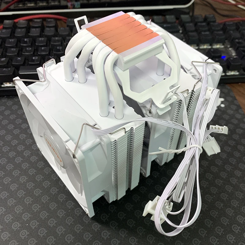 Enfriador de aire de CPU de 6 tubos de calor, enfriador de torre de procesor de PC PWM de 4 pines para Intel LGA 1700 1200 1150 1151 1155 2011 X79 X99 1366 AM5 AM4 - imagen 5