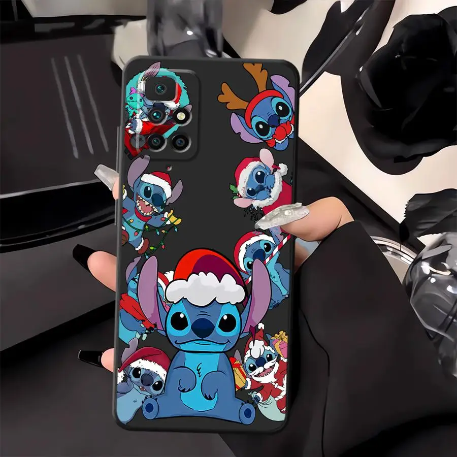 Funda de teléfono suave negra para Xiaomi Redmi A5 A3 13C 9 12C A4 A1 A2 Plus K40 K80 Pro 10 14C Stitch Navidad lindo - imagen 4
