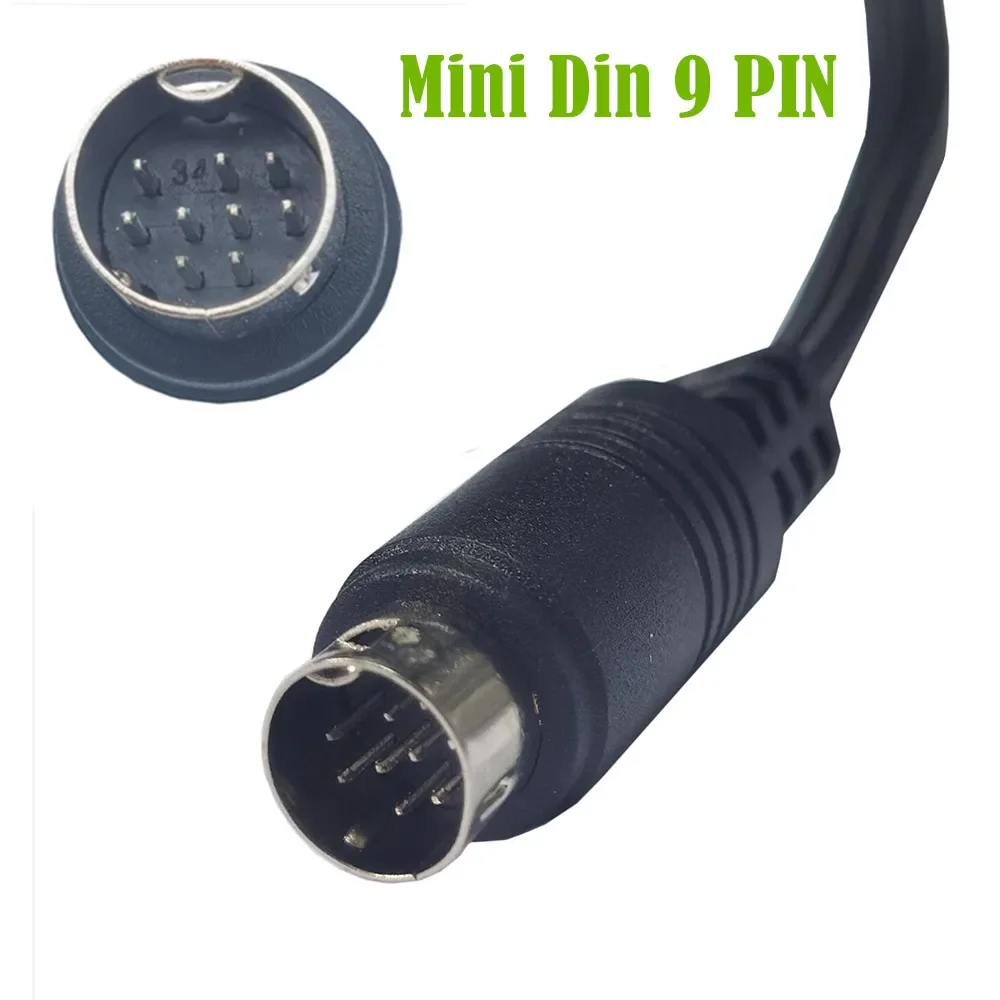 Cable adaptador Mini DIN divisor Y de 9 pines, cable mini de audio/vídeo Din de 9 núcleos, Cable decodificador de audio y vídeo S de 0,5 M - imagen 4