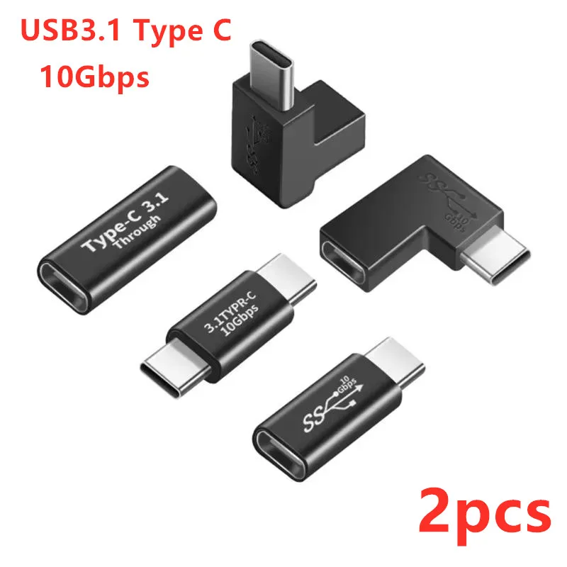 2 uds USB 3,1 tipo C adaptador convertidor USB C carga sincronización de datos extensión USBC hembra a macho conector Typec para PC portátil teléfonos