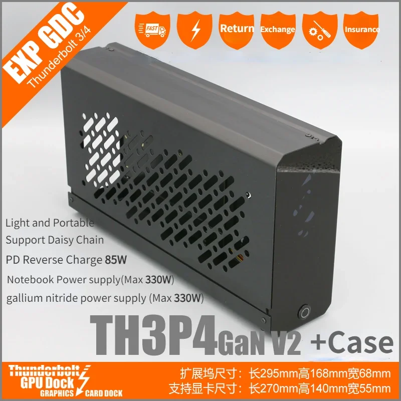 TH3P4GaN V2 ordenador portátil Thunderbolt 3/4, tarjeta gráfica Compatible con USB4, GPU Dock Notebook, TB3, TB4, estación de acoplamiento con funda, nuevo - imagen 3