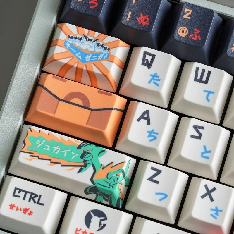 130 teclas/juego Pokemon Poké Ball Keycap Chreey altura PBT sublimación Teclado mecánico personalizar DIY lado translúcido regalo - imagen 2