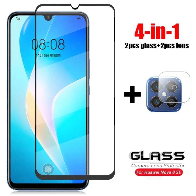 Vidrio 4 en 1 en vidrio templado Nova 8 SE para Huawei Nova 8 SE 6 5 Pro 7i 5T 2i 3i 5i 4e película protectora de pantalla de lente de cámara de vidrio - imagen 2