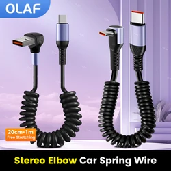 Cable USB-C retráctil 66W codo carga rápida iPhone 15 Huawei Samsung