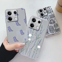 Funda TPU Transparente POCO X6 5G Flores Dibujos Animados Antigolpes
