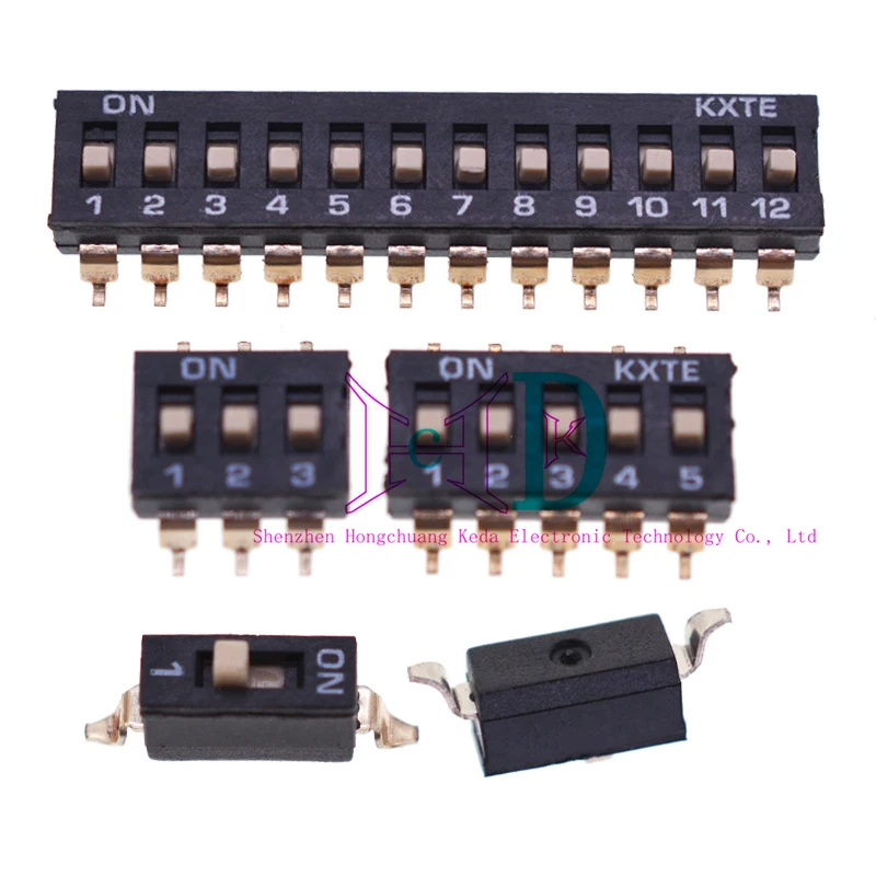 5 unids/lote interruptor Dip SMT SMD tipo deslizante, paso de 2,54mm 2 filas 4 pines 2 posiciones/8 pines 4 posiciones/16 pines 8 posiciones - imagen 4