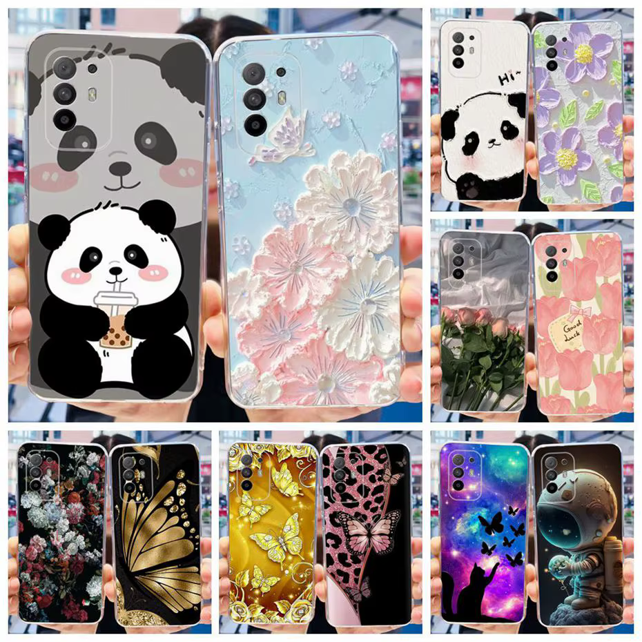 Funda con estampado encantador para OPPO Reno5 Z CPH2211, carcasa trasera de TPU de silicona suave para Oppo Reno 5Z 5G, fundas de teléfono