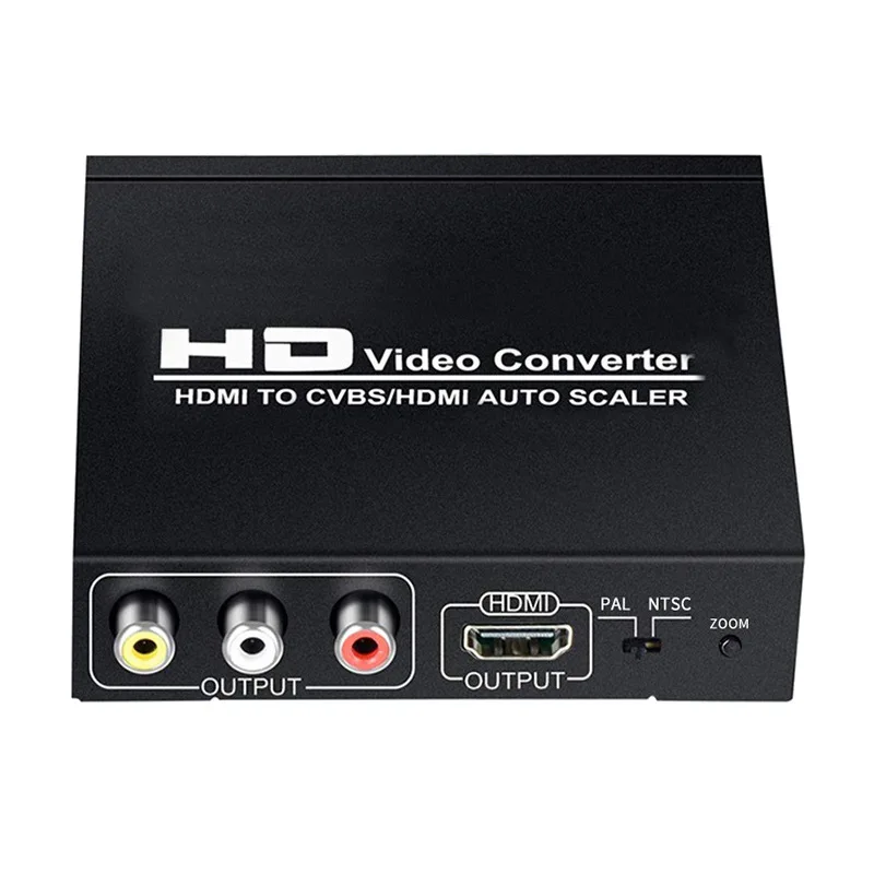 Convertidor de vídeo HDMI a CVBS, adaptador de pantalla automático para cámara, ordenador, DVD, portátil, PC a TV, Monitor y proyector, 1080p