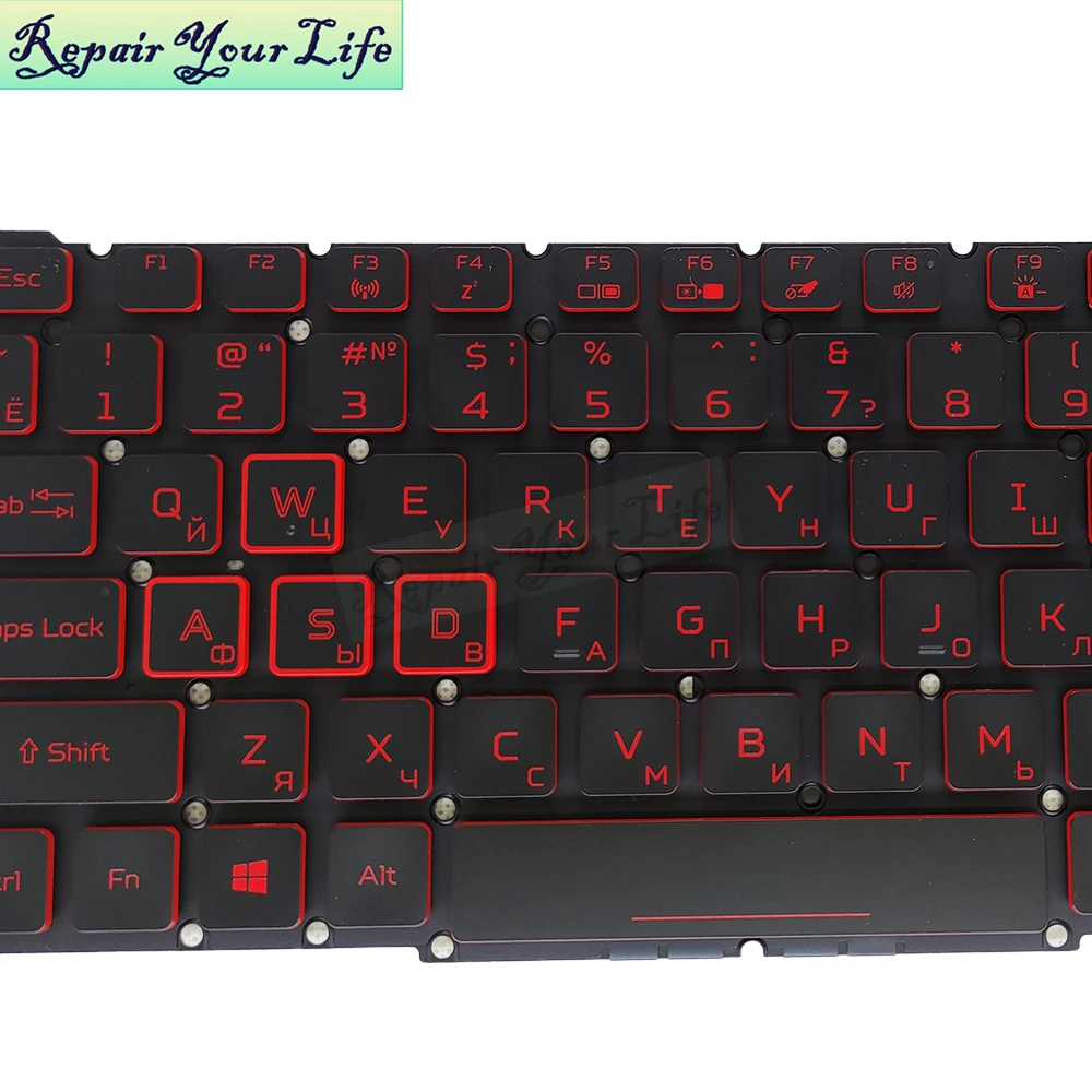 Teclado retroiluminado RU/ruso EE. UU. para Acer Nitro 5 AN515-56 AN515-57 teclados para ordenador portátil para videojuegos luz roja LG05P_N10BRL/N14BRL nuevo - imagen 4