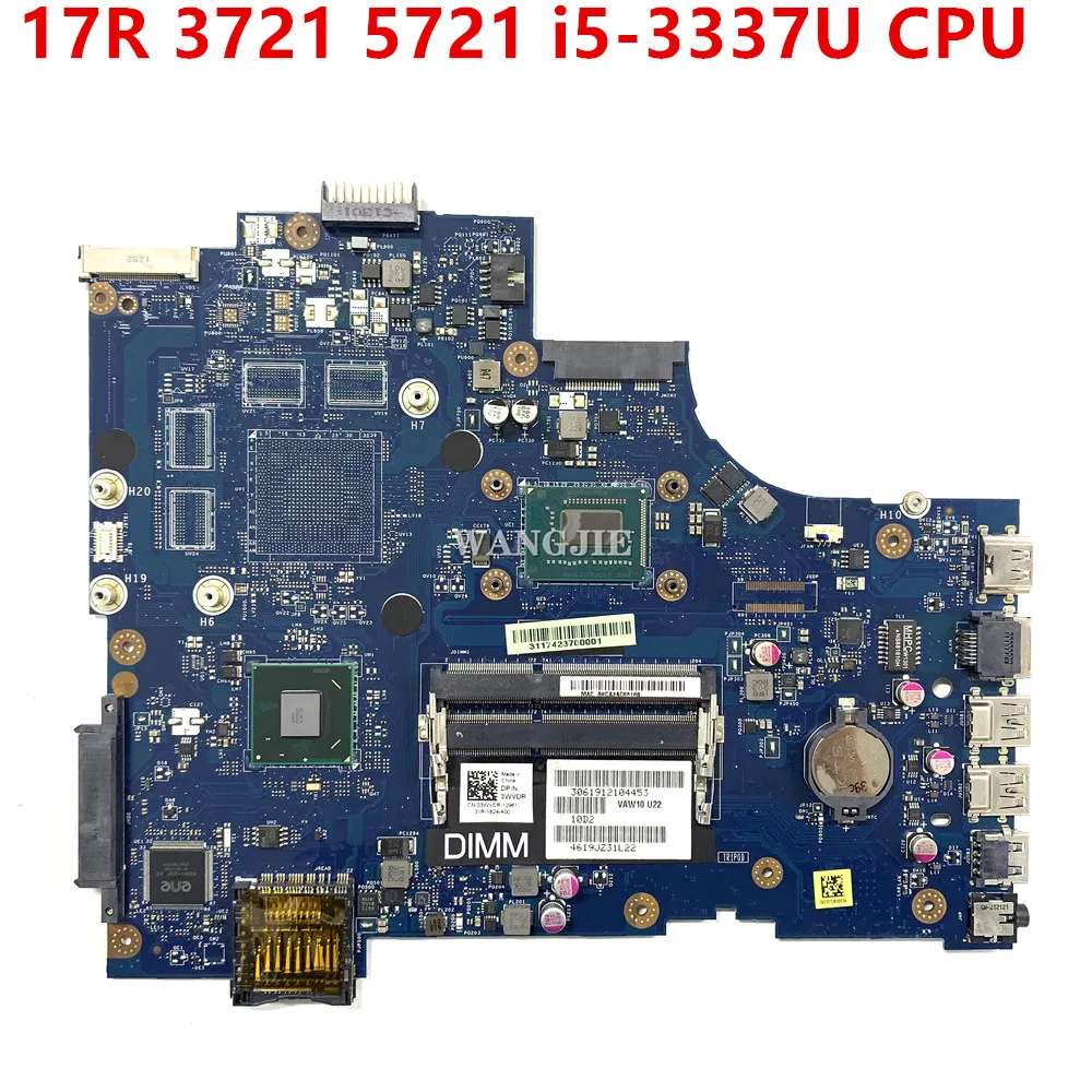 Para Dell Inspiron 17R-3721 5721 placa base de computadora portátil SR0XF I3-3227U CPU DDR3 CN-06006J 06006J VAW11 LA-9102P 100% en funcionamiento