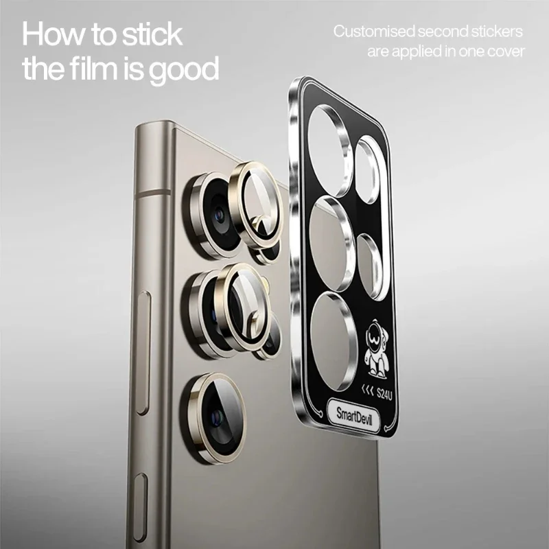Película de lente de cámara para Samsung Galaxy S25 Ultra S24 S23 UItra Plus, Protector de lente antiarañazos de cobertura completa de vidrio templado - imagen 3