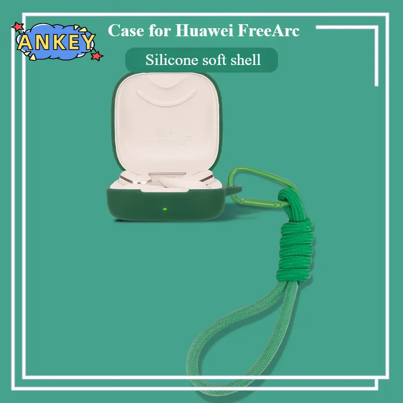 Para Huawei FreeArc funda protectora de silicona suave portátil resistente a los arañazos carcasa con mosquetón cordón - imagen 5