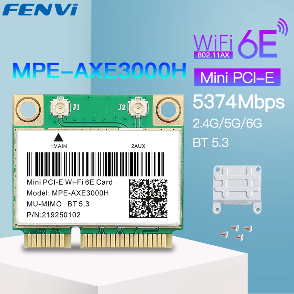 WiFi 6E 5374Mbps Mini PCI-E tarjeta WiFi AX210 BT 5,3 Tri Band 2,4G/5G/6Ghz 802.11AX red inalámbrica para escritorio/portátil Win 10/11