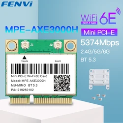 Tarjeta WiFi 6E AX210 Mini PCIe tribanda con Bluetooth 5.3