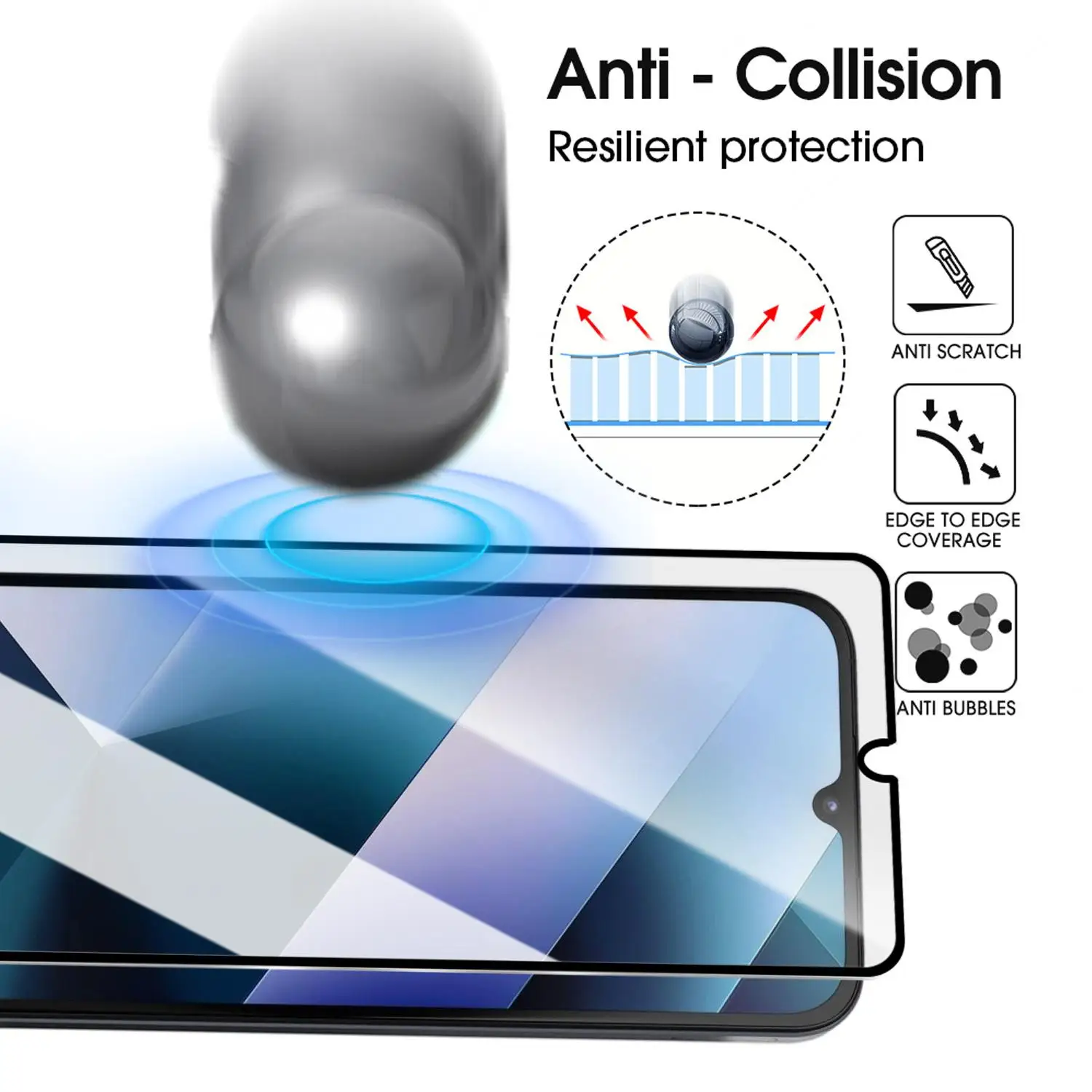 1-3 uds vidrio templado para Xiaomi POCO C85 privacidad/HD antiarañazos Protector de pantalla de cubierta completa sin polvo Kit de fácil instalación - imagen 4