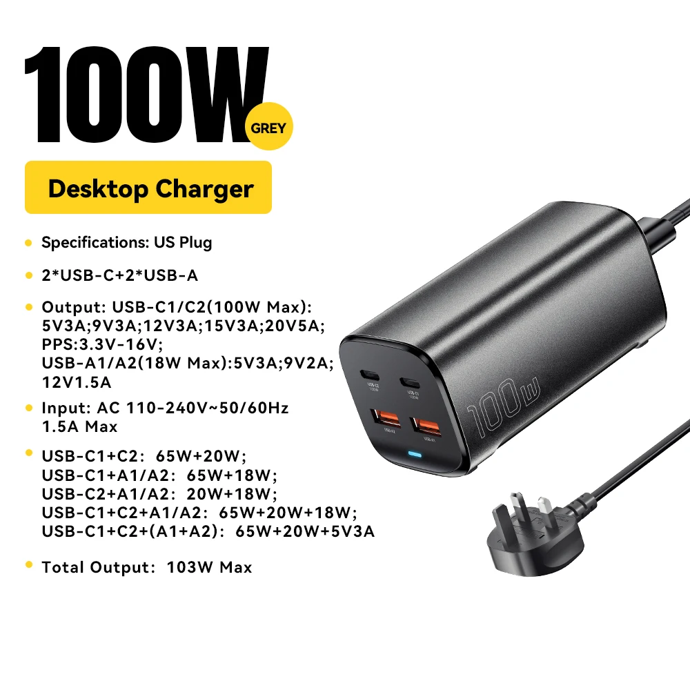 100W UK Plug