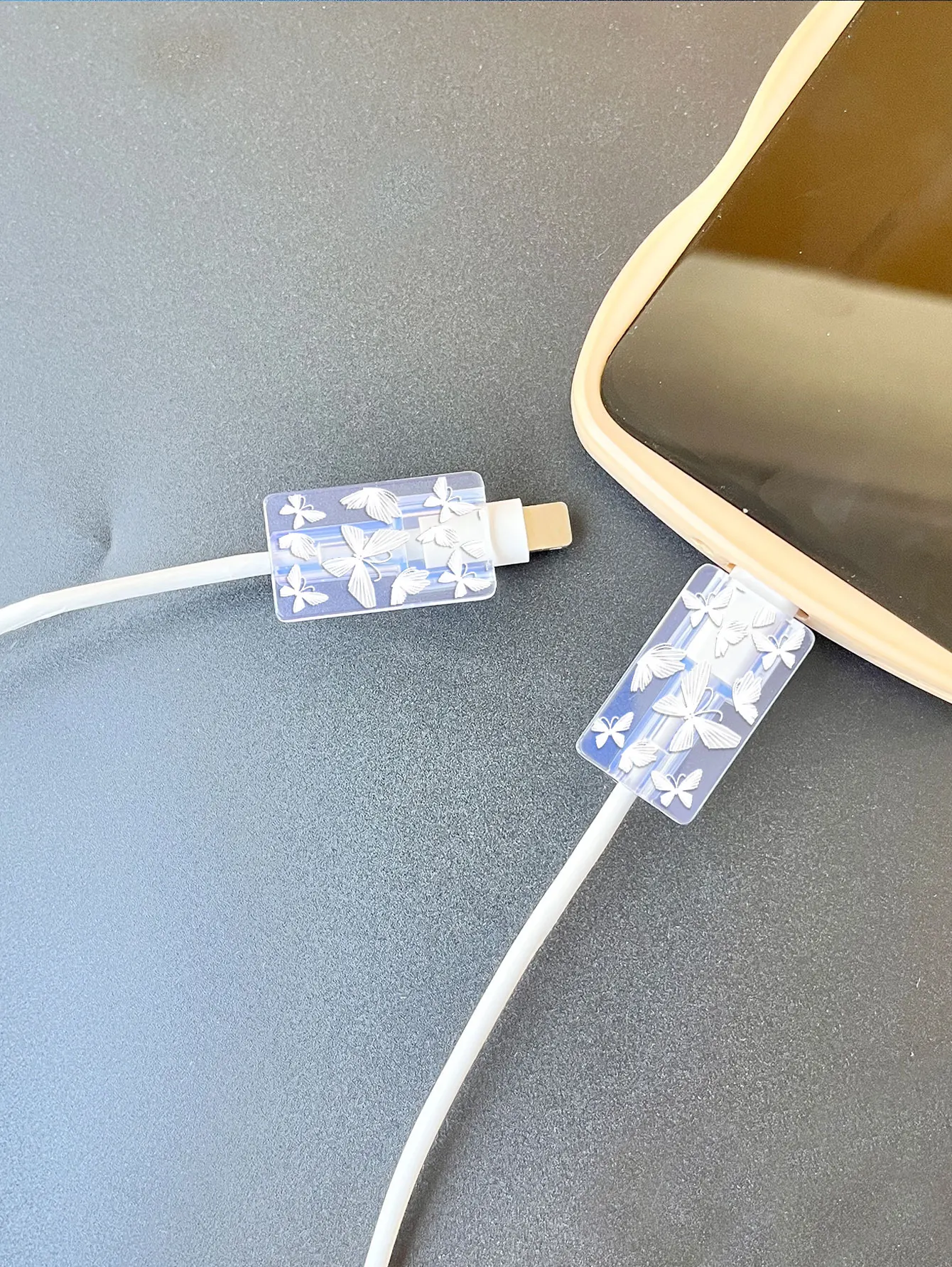 5 uds cargador de silicona suave enrollador de Cable de carga rápida funda protectora para Apple IPhone Cable de datos rosa amor funda Clip - imagen 5