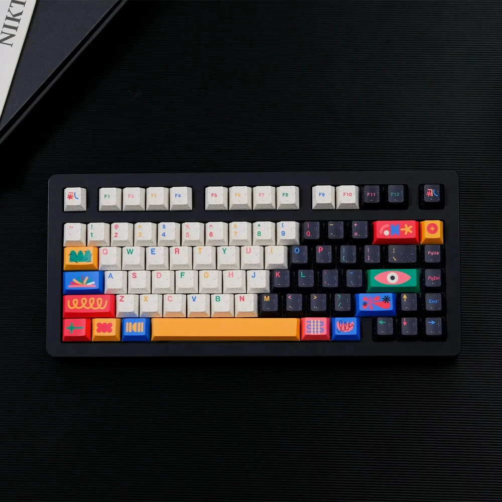 Teclas GMK Motfi de 151 teclas, sublimación de tinte PBT, teclas clonadas GMK, perfil de cereza para teclado MX GH60/61/64/68/75/84/87/96/980/104