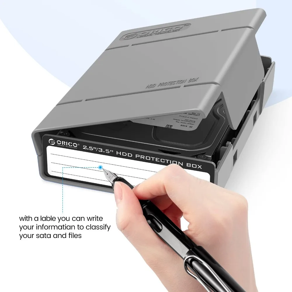 ORICO M.2 SSD Case 2,5/3,5 pulgadas HDD gabinete M.2 funda protectora caja rígida con etiqueta para disco duro externo caja de almacenamiento - imagen 4