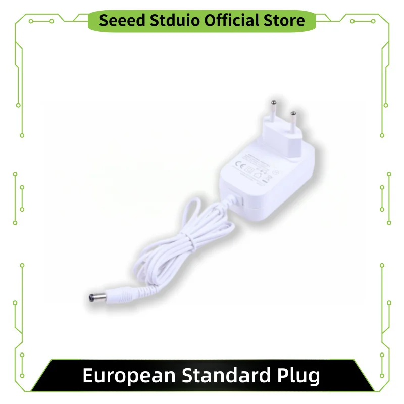 Adaptador de corriente, 12V/2A/24W, enchufe estándar europeo, salida CC, 1,5 m