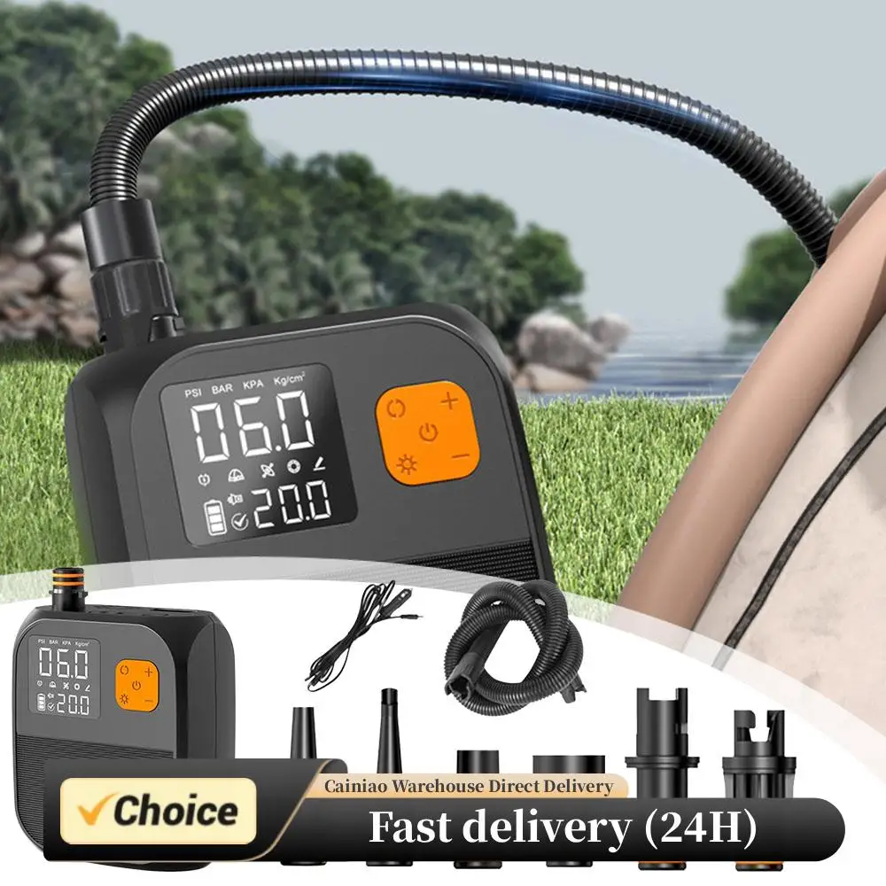 Bomba de aire eléctrica de alta presión, 25PSI, Stand Up Paddle, SUP, inflado, tabla de Paddle, bomba para tienda de campaña, barco, Kayak, accesorios - imagen 2