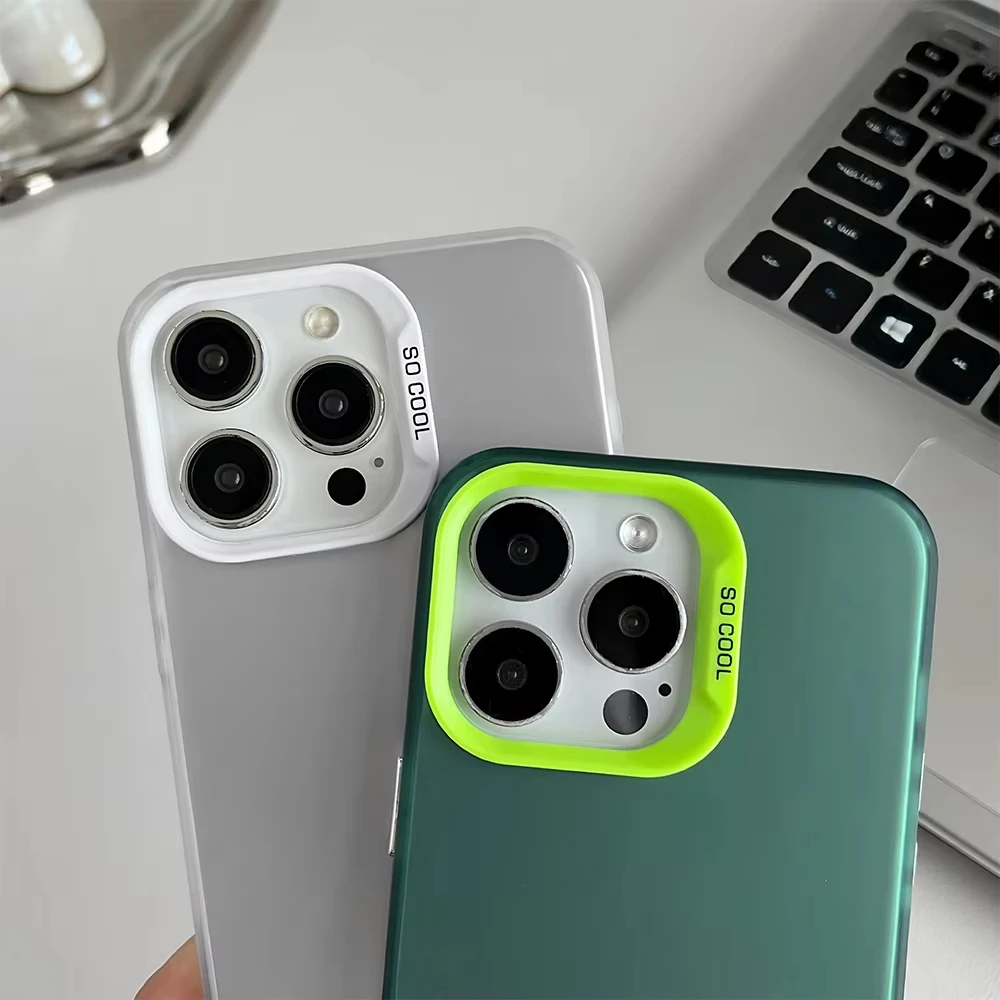 Funda esmerilada del grupo de observaciones hacia adelante para iPhone 17 Air 16 E 15 14 Plus 13 12 Mini 11 Pro Max cubierta de silicona de hoja acrílica - imagen 3