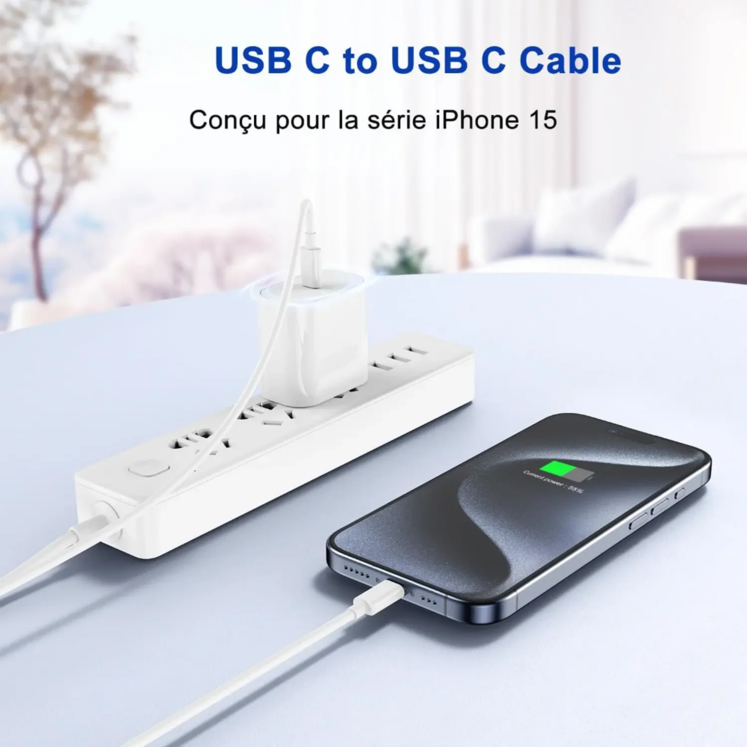 Cable de carga rápida tipo C a USB C 100W PD para iPhone 15 16 Pro Max 15 16 Plus Samsung Pixel Moto Huawei Cable de carga rápida 3M - imagen 5