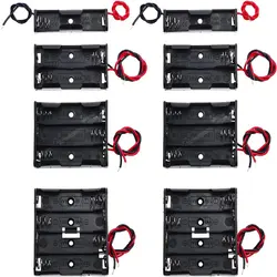 Estuche Plástico Negro para 8 Baterías AA con Ranuras