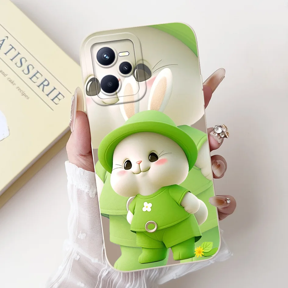 Para Realme C35 funda RMX3511 C 35 moda flor arco conejo de dibujos animados funda de silicona suave para Realme Narzo 50A Prime RMX3516 parachoques - imagen 4