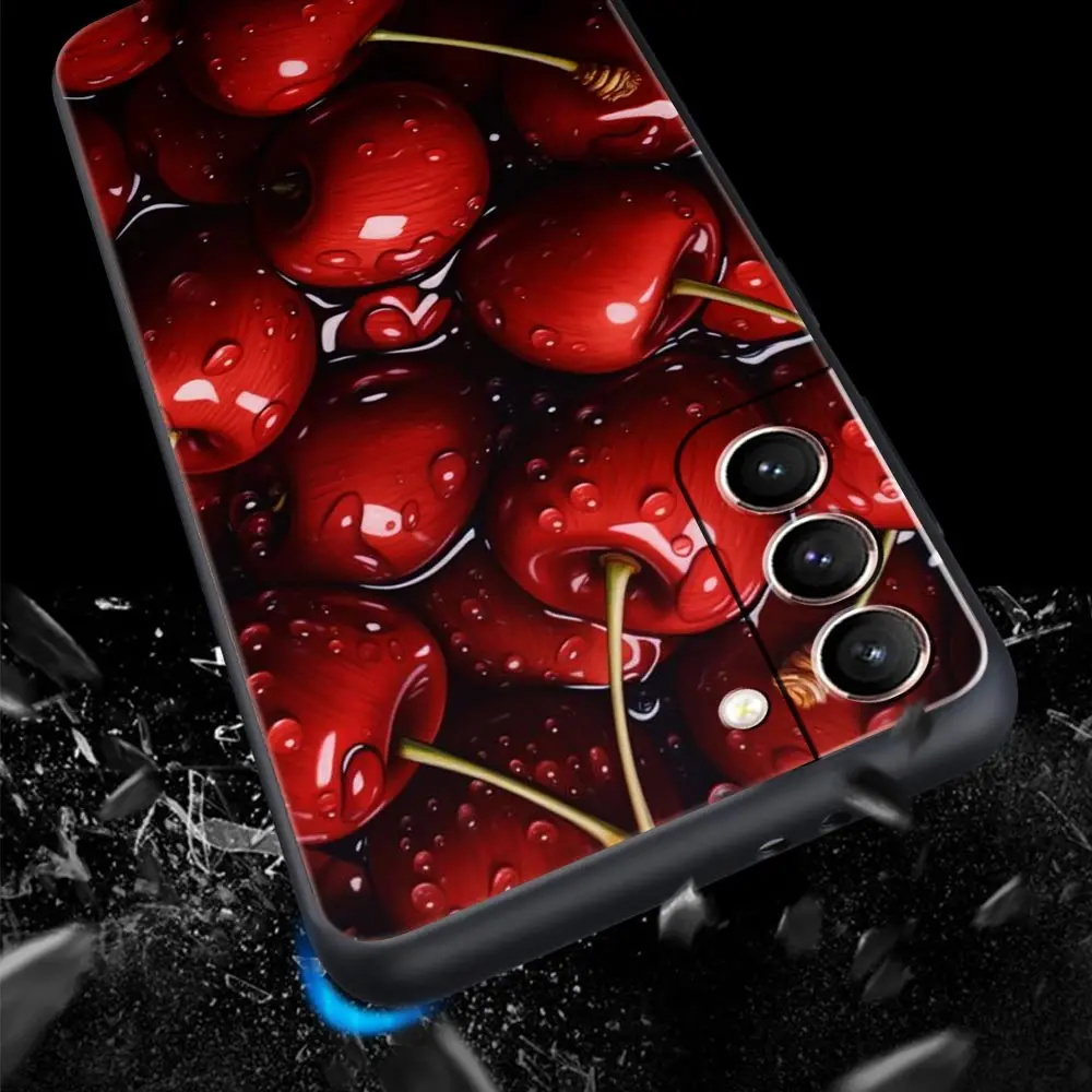 Funda de teléfono con cerezas y frutas para Samsung Galaxy S24 S23 S22 Ultra S20 S21 FE 5G S10 S9 Plus S10E S8 S7 Edge, funda de silicona - imagen 2
