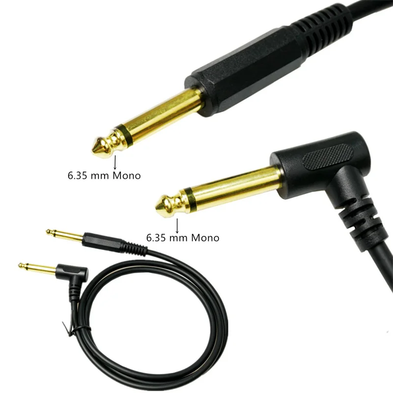 Cable de Audio Mono para guitarra, Conector de ángulo recto de 90 grados, 6,35mm, 1/4 pulgadas, 1m - imagen 4