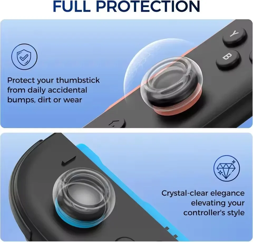 Tapas de empuñaduras de pulgar para consola Switch 2, controlador analógico de silicona suave, cubiertas protectoras antideslizantes para empuñadura de palanca de mando, tapa de Joystick - imagen 3