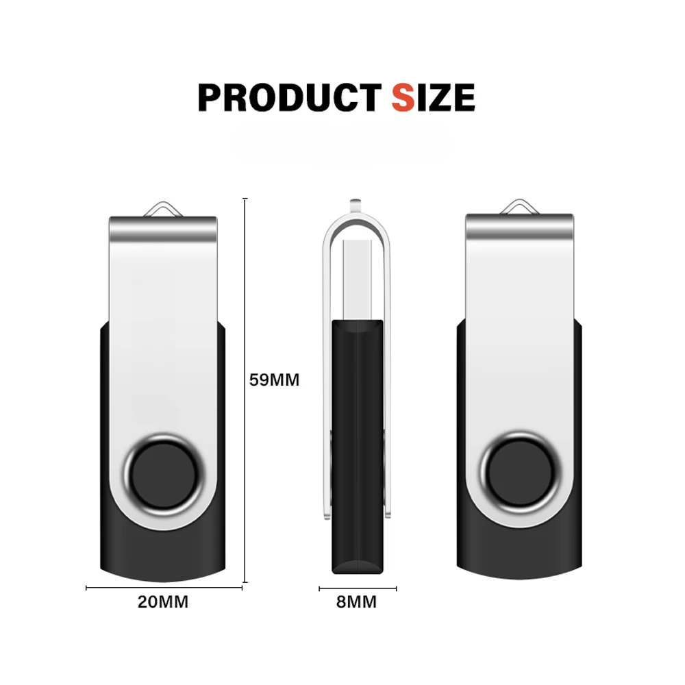 Mini USB 2,0 Pendrive 128GB 64GB 32GB 8GB unidad Flash USB giratoria 4GB unidad Flash USB de alta velocidad llavero con palo el mejor regalo - imagen 2