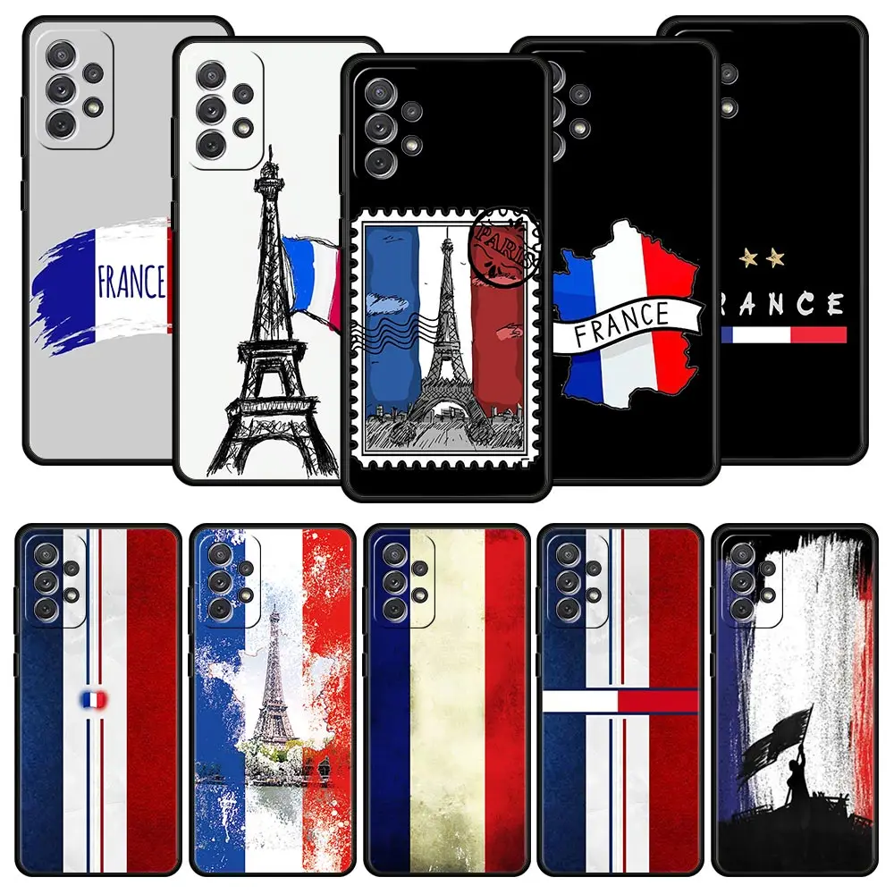 Funda de teléfono con bandera de Francia para Samsung A51 A71 A21S A17 A11 A15 A25 A31 A41 A23 A33 A53 A73 A07 A03S A05S A13 A35 A55 5G