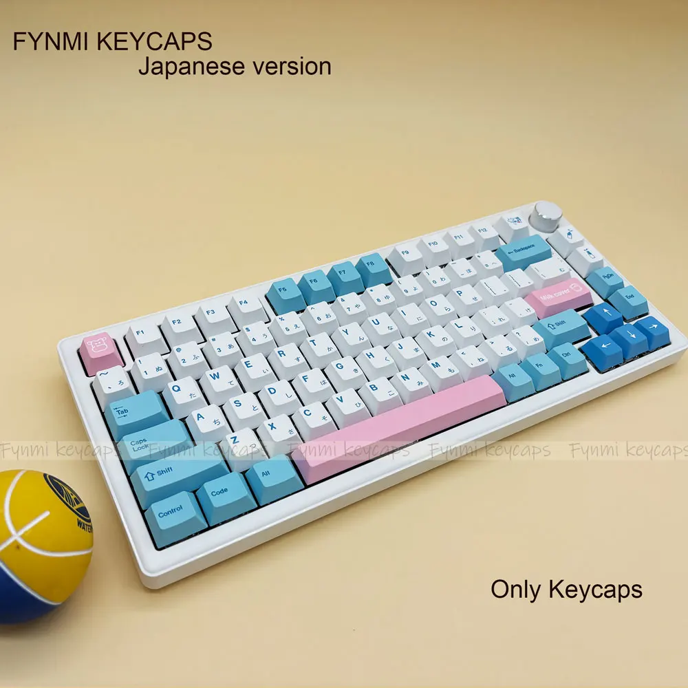 Fynmi-piezas de teclado Janpanese, 140 teclas, ANSI Cherry PBT Dye, sublimación, cubierta de leche, temática para 61/68/75/78/81/87/104 teclas - imagen 2