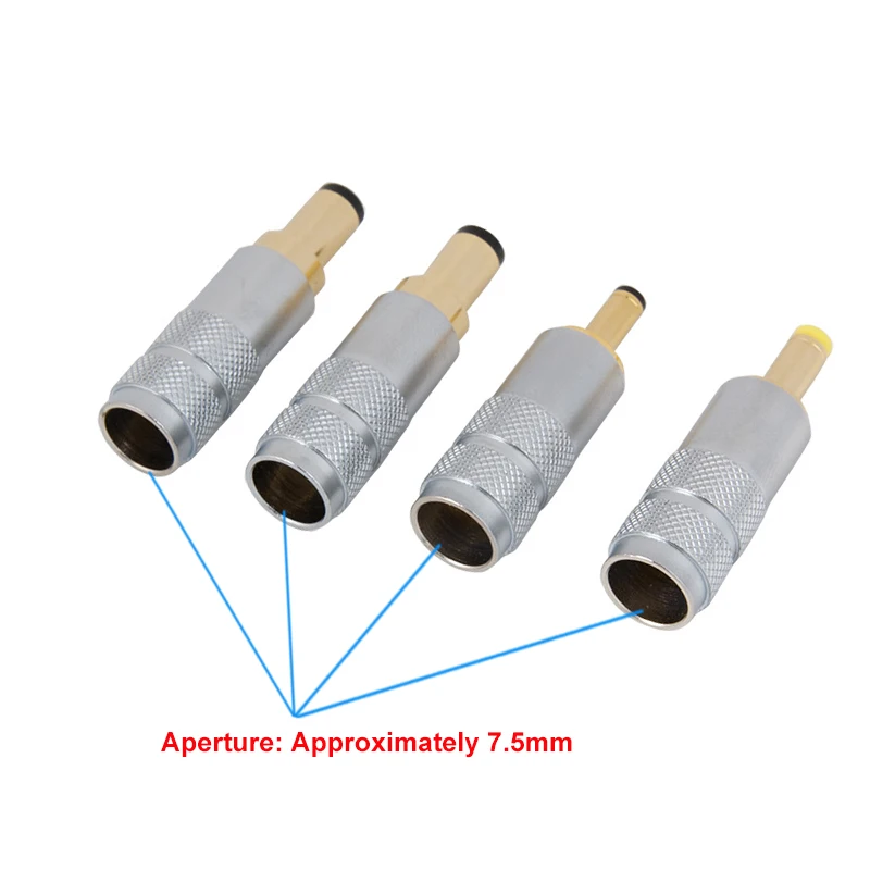 Carcasa de cobre piezas chapado en oro, enchufe macho para línea de soldadura de 5,5x2,5/5,5x2,1/4,0x1,7/3,5x1,35mm, 1 unidad - imagen 3