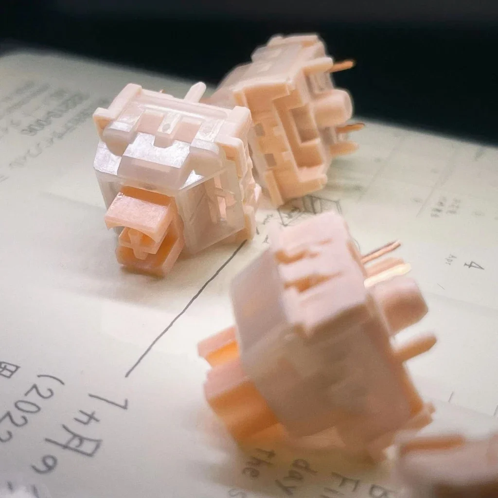 Sea Fog Sakura interruptor silencioso Rosa personalizado, Teclado mecánico para juegos de oficina, lineal de 5 pines, accesorios de resorte de 22mm - imagen 5