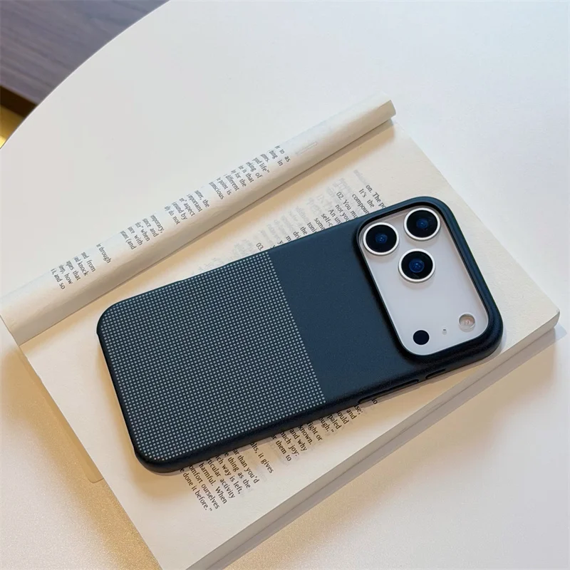 Funda de teléfono de piedra arenisca con punto de absorción magnética a la moda para iPhone 15 16 17 Pro Max, funda protectora a prueba de golpes con carga inalámbrica - imagen 3