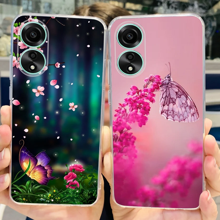 Funda de silicona blanda con dibujos animados de gato para Oppo A78, carcasa trasera de TPU, 4G, CPH2565 - imagen 5